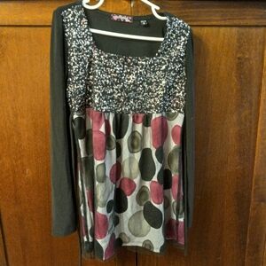 EUC vintage  Tempted Girls size Small long sleeve fancy shirt
